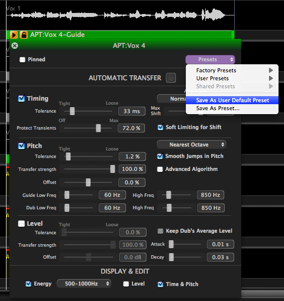 Multi Proces Save Presets